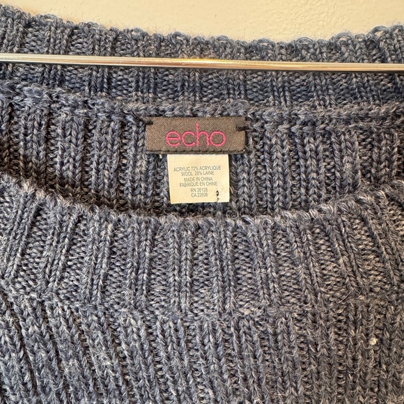 Echo Deep Blue Crewneck Sweater - Picture 4 of 4